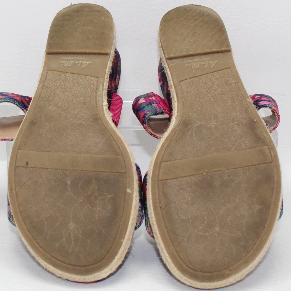 Abella Shayla Womens Floral Espadrille Wedge Slide Sandals Multi Color‎ Size 8M